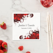 Rood en Wit Bloemen Gotische Bruiloft Papier Serve Servetten (Insitu)