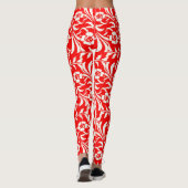 rood en wit bloemen leggings (Achterkant)