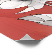 Rood en Wit Bloemen unframed Poster (Hoek)