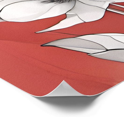 Rood en Wit Bloemen unframed Poster (Hoek)