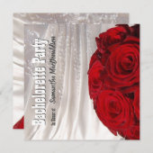 Rood en wit bloemenbruiloft vrijgezellenfeest kaart (Voorkant / Achterkant)