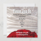 Rood en wit bloemenbruiloft vrijgezellenfeest kaart (Achterkant)