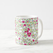 Rood en wit bloemmotief koffiemok (Voorkant rechts)