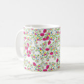 Rood en wit bloemmotief koffiemok (Voorkant links)