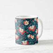 Rood en Wit Bloemmotief Koffiemok (Voorkant rechts)