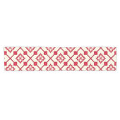 Rood en wit bloemmotief korte tafelloper (Horizontaal)