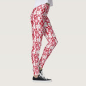 Rood en wit bloemmotief leggings (Rechts)