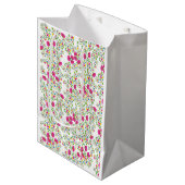 Rood en wit bloemmotief medium cadeauzakje (Voorkant Gekanteld)