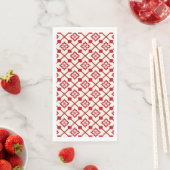 Rood en wit bloemmotief servet (Insitu)