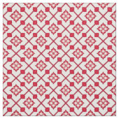 Rood en wit bloemmotief stof (Swatch)