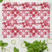 Rood en wit bloemmotief theedoek (Gevouwen)