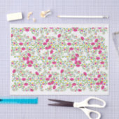 Rood en wit bloemmotief tissuepapier (Craft)