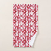 Rood en wit bloempatroon bad handdoek (Handdoek)