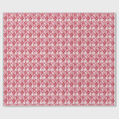 Rood en wit bloempatroon cadeaupapier (Vlak)