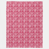 Rood en wit bloempatroon fleece deken (Voorkant)