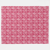 Rood en wit bloempatroon fleece deken (Voorkant (Horizontaal))