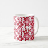 Rood en wit bloempatroon koffiemok (Voorkant rechts)