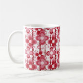 Rood en wit bloempatroon koffiemok (Links)