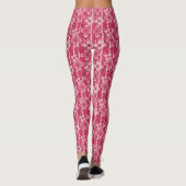Rood en wit bloempatroon leggings (Achterkant)