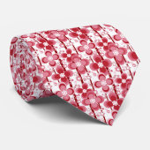 Rood en wit bloempatroon stropdas (Opgerold)