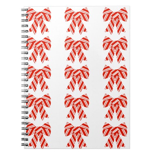 Rood en Wit Boog Spiraal Notitieboek (Voorkant)