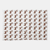 Rood en wit Boston Terrier Cartoonhondpatroon Theedoek (Horizontaal)