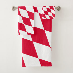 Rood en wit Boven-Beieren diamanten vlag patroon Bad Handdoek