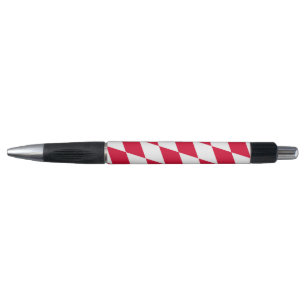 Rood en Wit Boven-Franse Diamant Vlag Patroon Pen