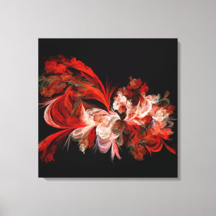 Rood en wit, breekbaar wandcanvas canvas afdruk