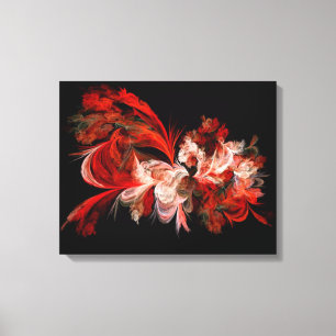 Rood en wit, breekbaar wandcanvas canvas afdruk