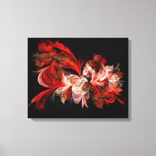 Rood en wit, breekbaar wandcanvas canvas afdruk (Voorkant)