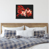 Rood en wit, breekbaar wandcanvas canvas afdruk (Insitu (Slaapkamer))