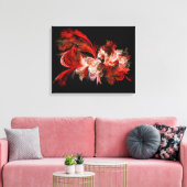 Rood en wit, breekbaar wandcanvas canvas afdruk (Insitu (Woonkamer))