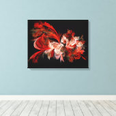 Rood en wit, breekbaar wandcanvas canvas afdruk (Insitu (Houten vloer))