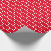 Rood en wit brick-patroon cadeaupapier (Hoek)