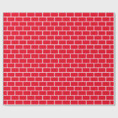 Rood en wit brick-patroon cadeaupapier (Vlak)