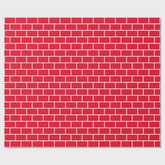 Rood en wit brick-patroon cadeaupapier (Vlak)