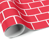 Rood en wit brick-patroon cadeaupapier (Rol Hoek)