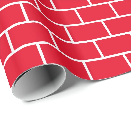 Rood en wit brick-patroon cadeaupapier (Rol Hoek)