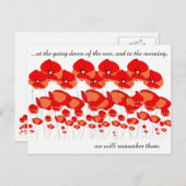 Rood en wit Briefkaart Lest We vergeten (Voorkant / Achterkant)