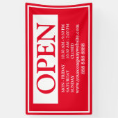Rood en Wit Business Open Schema Spandoek (Verticaal)