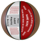 Rood en wit, cadeautjes voor touringcars Basketbal (Verticaal)