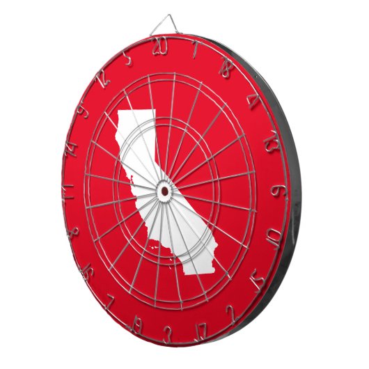 Rood en wit Californië Dartbord (Voorkant Rechts)