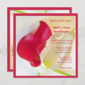 Rood en wit Calla Lily Wedding Uitnodiging (Voorkant / Achterkant)