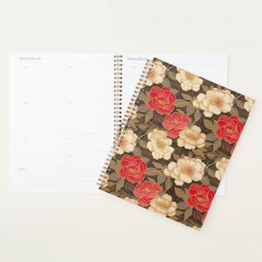 Rood en Wit Camellias Chiyogami Planner (Display)