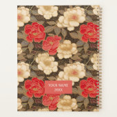 Rood en Wit Camellias Chiyogami Planner (Achterkant)