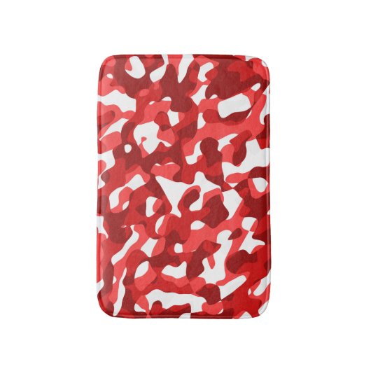 Rood en wit Camouflage afdrukpatroon Badmat (Voorkant Verticaal)