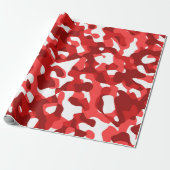 Rood en wit Camouflage afdrukpatroon Cadeaupapier (Uitgerold)