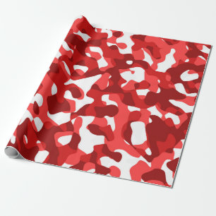Rood en wit Camouflage afdrukpatroon Cadeaupapier