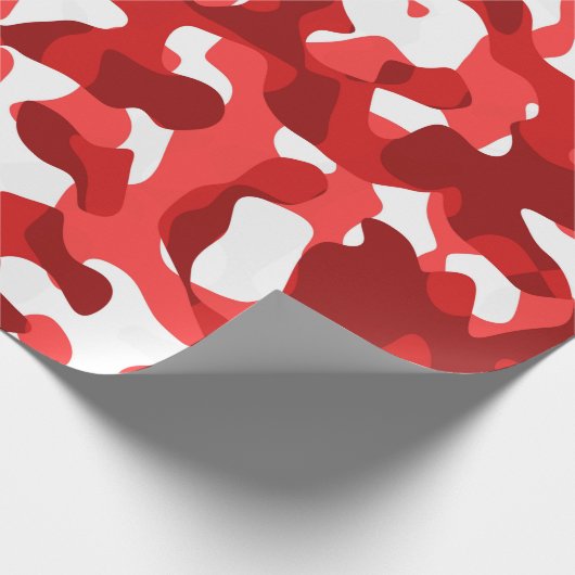 Rood en wit Camouflage afdrukpatroon Cadeaupapier (Hoek)